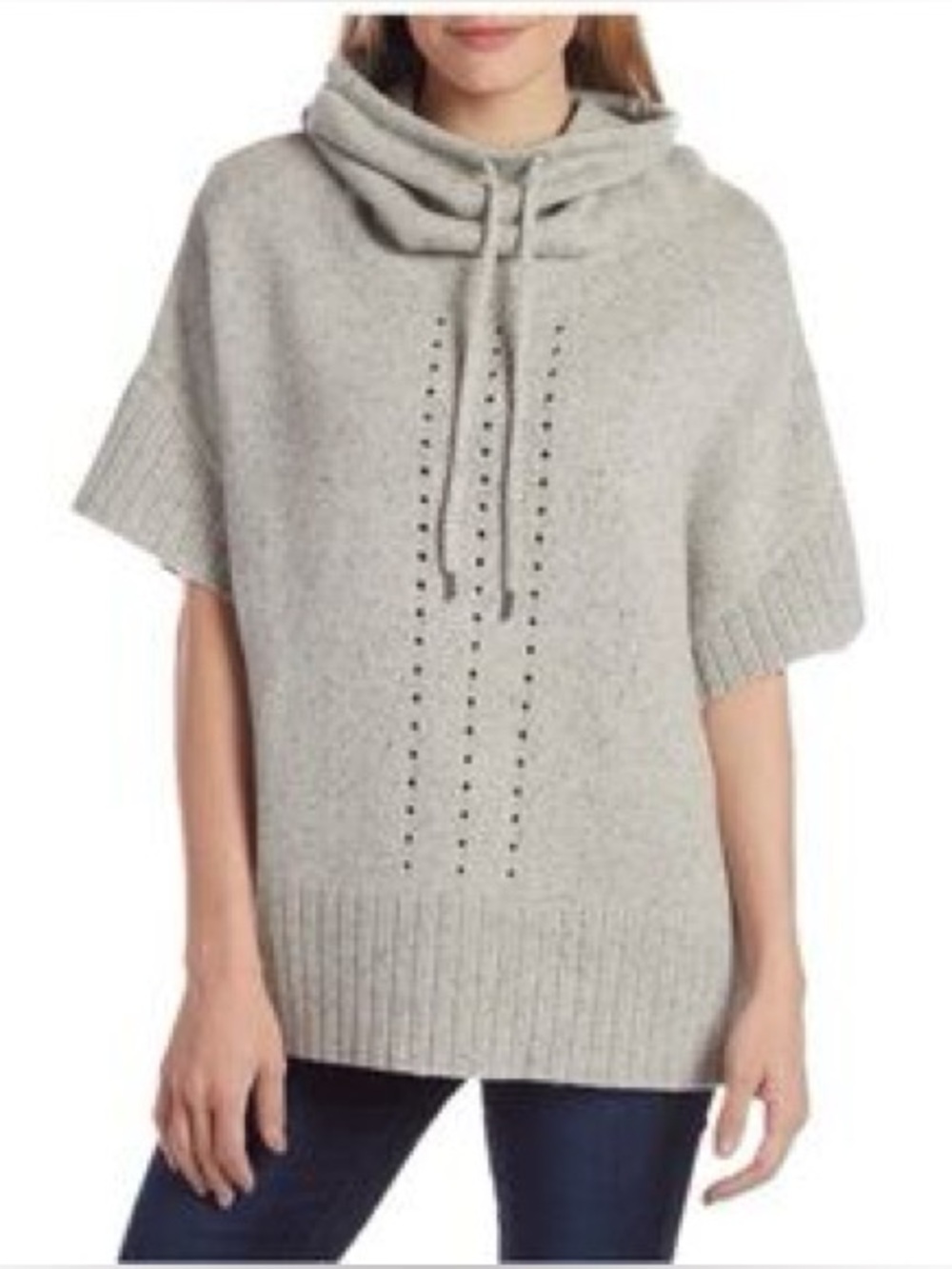 NWT Smartwool Crestone Merino wool poncho sweater heather gray Small Medium